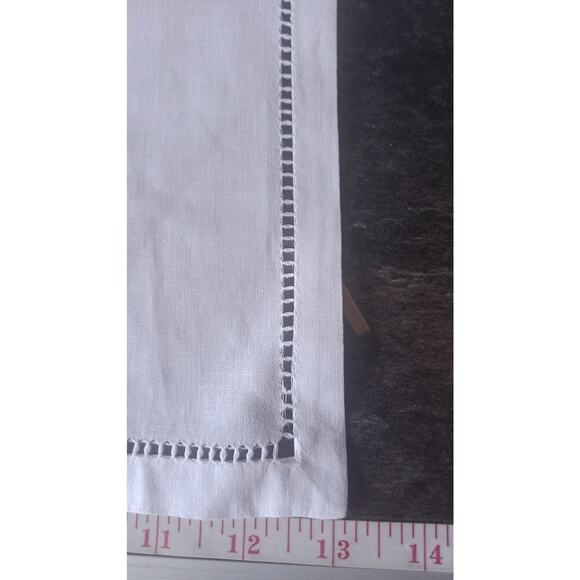 Linen handkerchief with Daisy  Embroidery White 13" - Picture 3 of 4